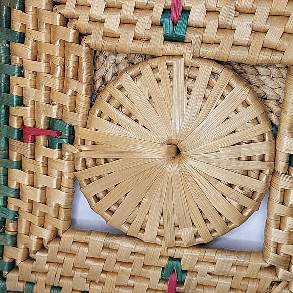 HandmadeVintage from the 1980s Materials: straw, rattan Trivet set of 3 - Picture 2 of 5